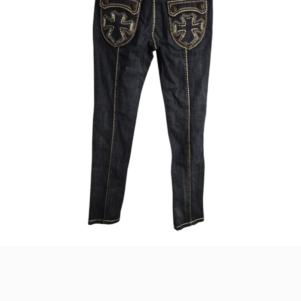 Rebel Spirit Midrise Bootcut Embroidered Rodeo Western Boho Jeans. 29 - Picture 2 of 4